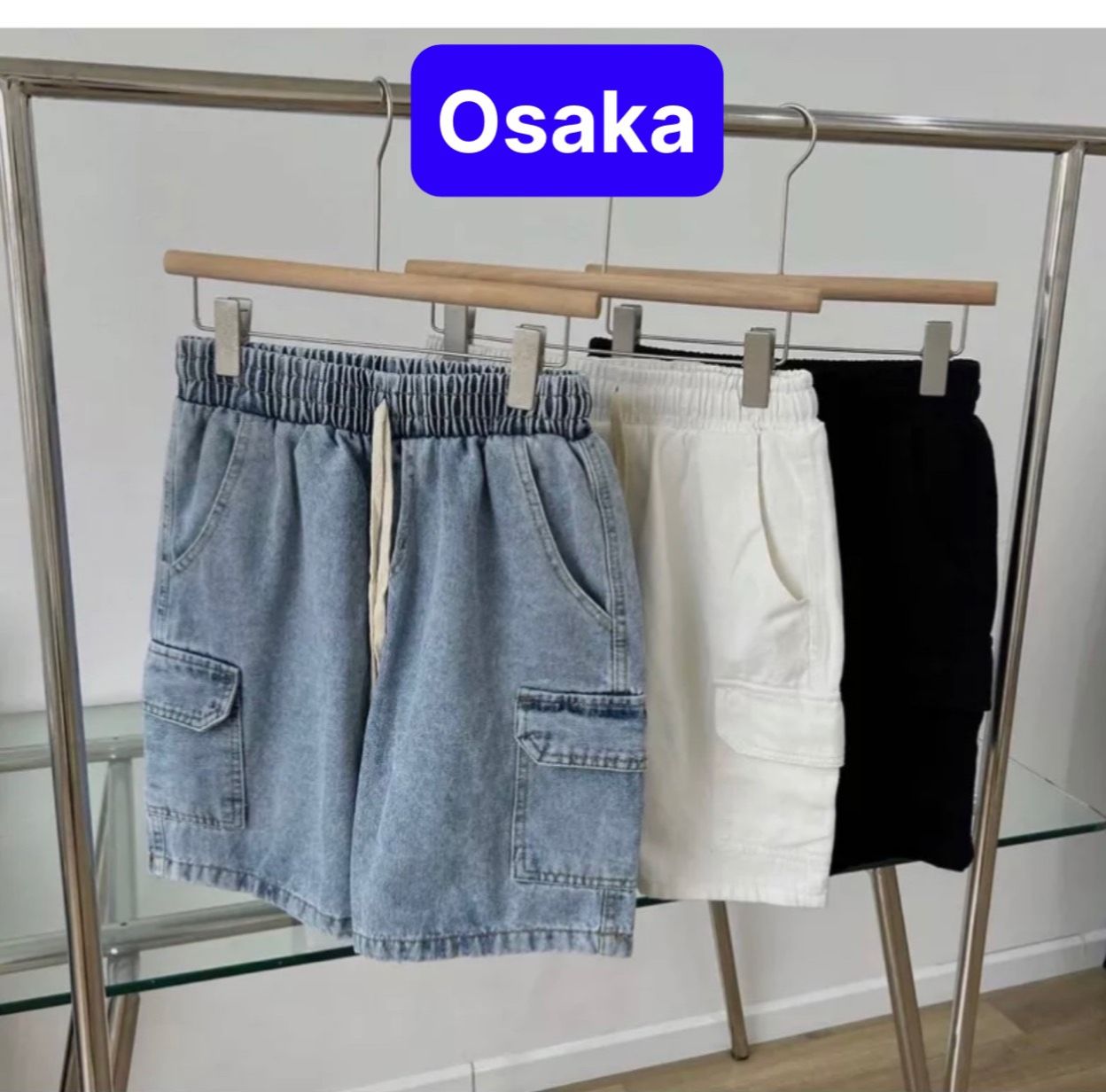 QUẦN SỌT SHORT LỬNG JEAN NAM CHẤT BÒ XANH LƯNG THUN TÚI HỘP PHONG CÁCH CAO CẤP - OSAKA FASHION