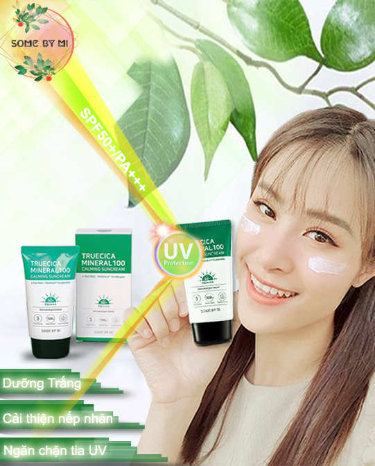 Some By Mi Kem Chống Nắng Cho Da Mụn Truecica Mineral 100 Calming Suncream Some By Mi