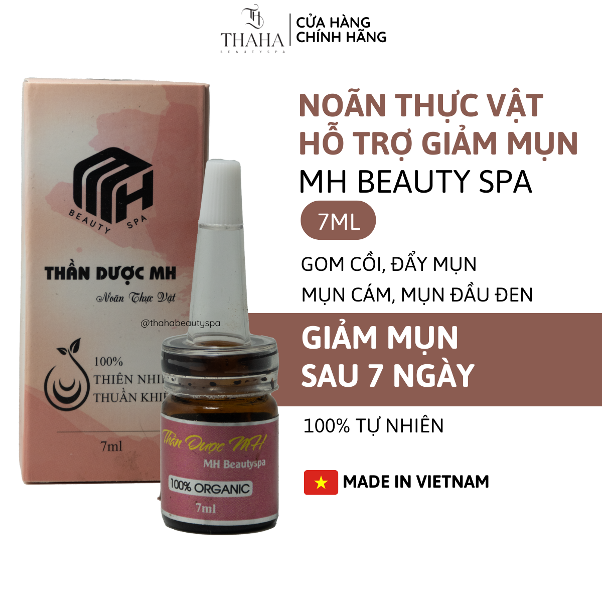 [CHÍNH HÃNG] Noãn thực vật MH Beauty Spa Thần dược MH 7ml serum giảm mụn dưỡng phục hồi da làm dịu da