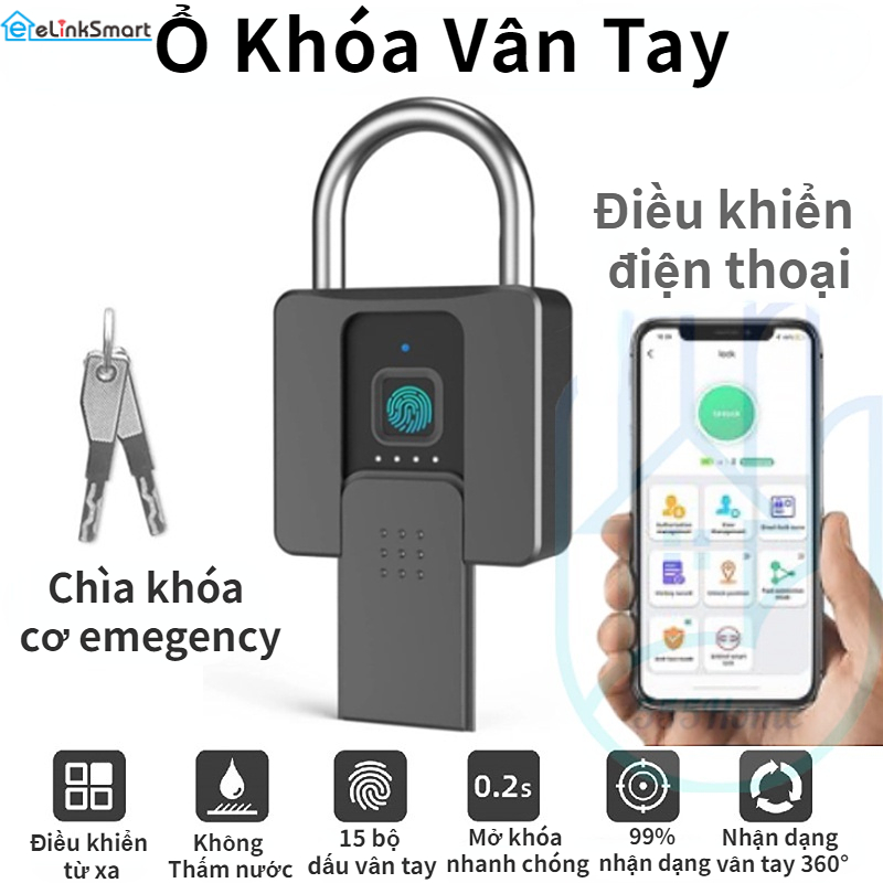 ổ khoá cảm ứng vân tay Ổ khoá vân tay thông minh Chống trộm khoá cửa thông minh chìa khóa Thuậ