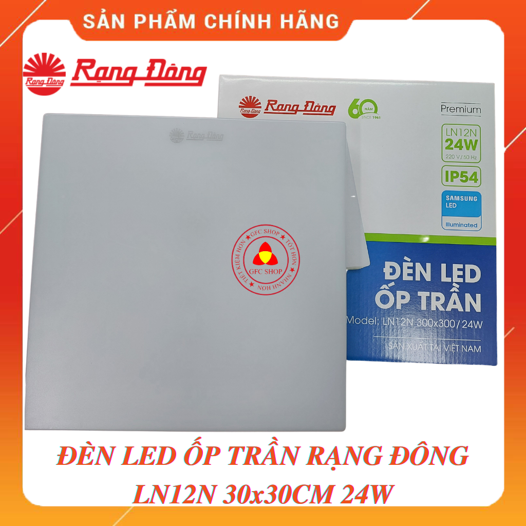 Đèn led ốp trần Rạng Đông vuông tròn 12W 18W 24W ánh sáng trắng - Rạng Đông BẢO HÀNH 24 tháng
