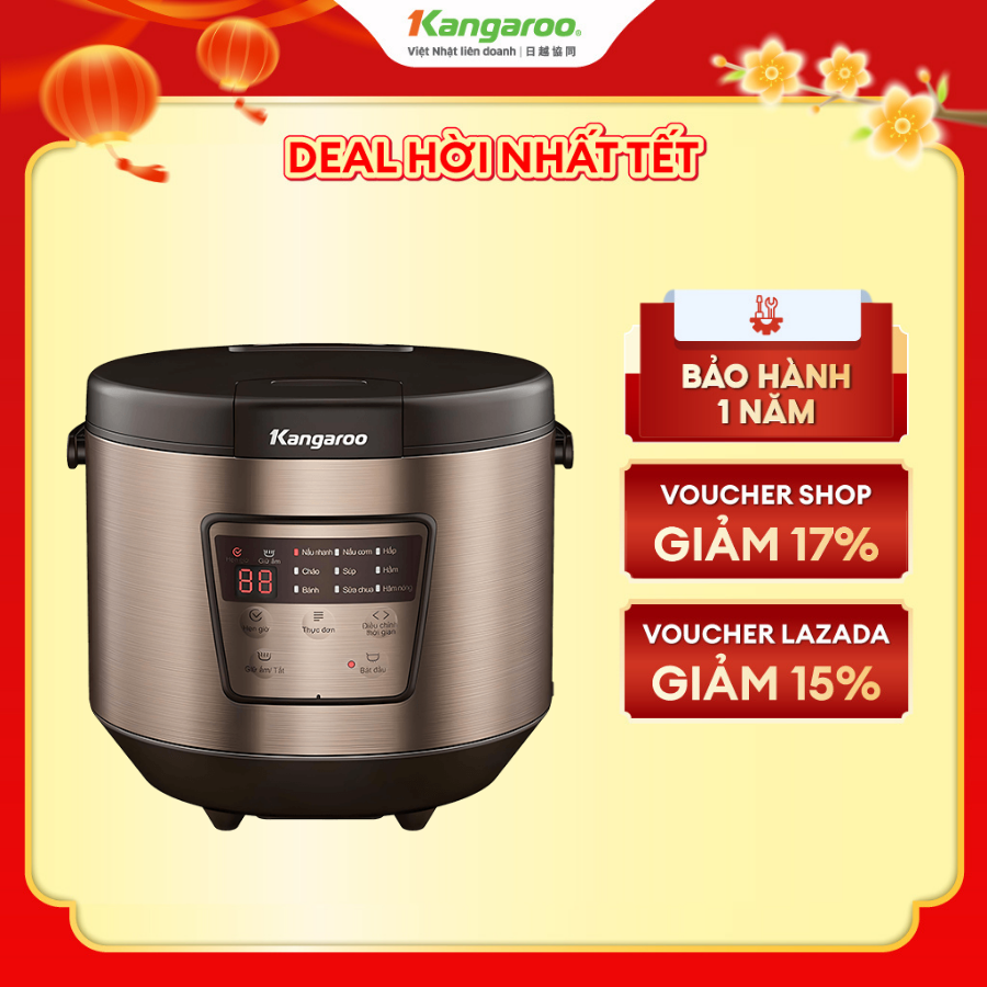 [BH 1 Năm] Nồi cơm điện 1.8 lít điện tử Kangaroo KG18DR7- Hàng chính hãng