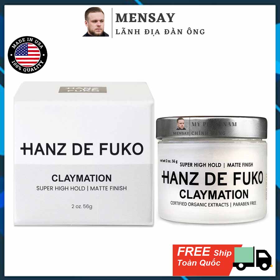 Sáp Vuốt Tóc Hanz De Fuko Claymation 56G - Chính Hãng Mỹ