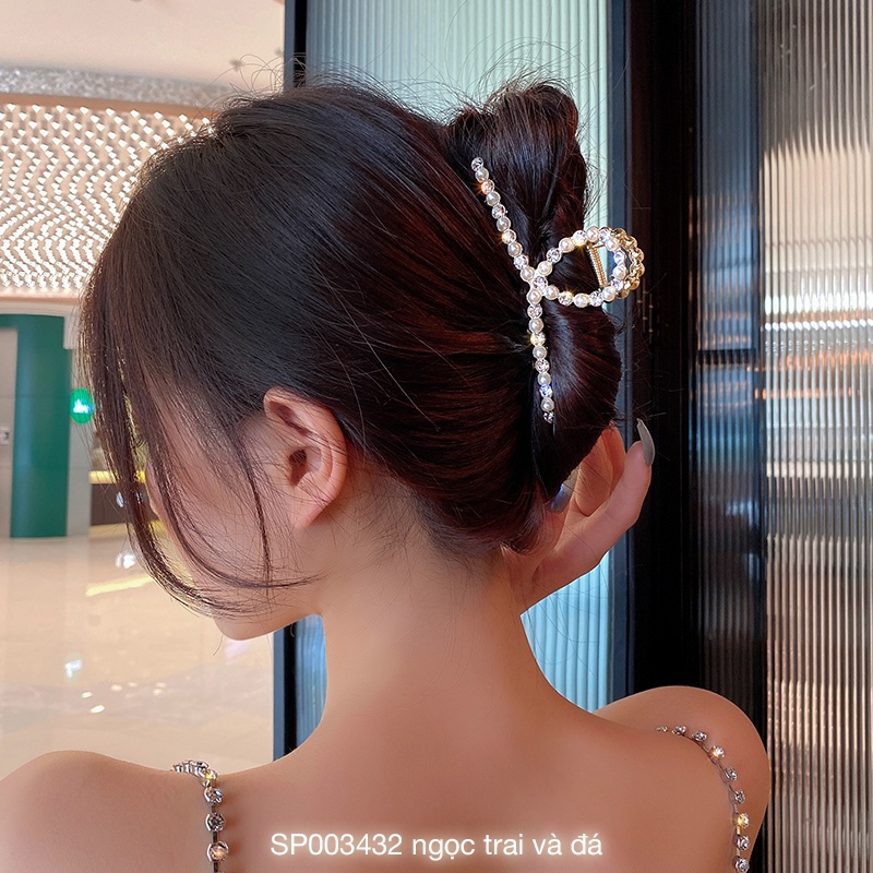 Kẹp tóc nữ càng cua Eleanor Accessories kẹp tóc đính đá ngọc trai nhân tạo phụ kiện tóc 3453