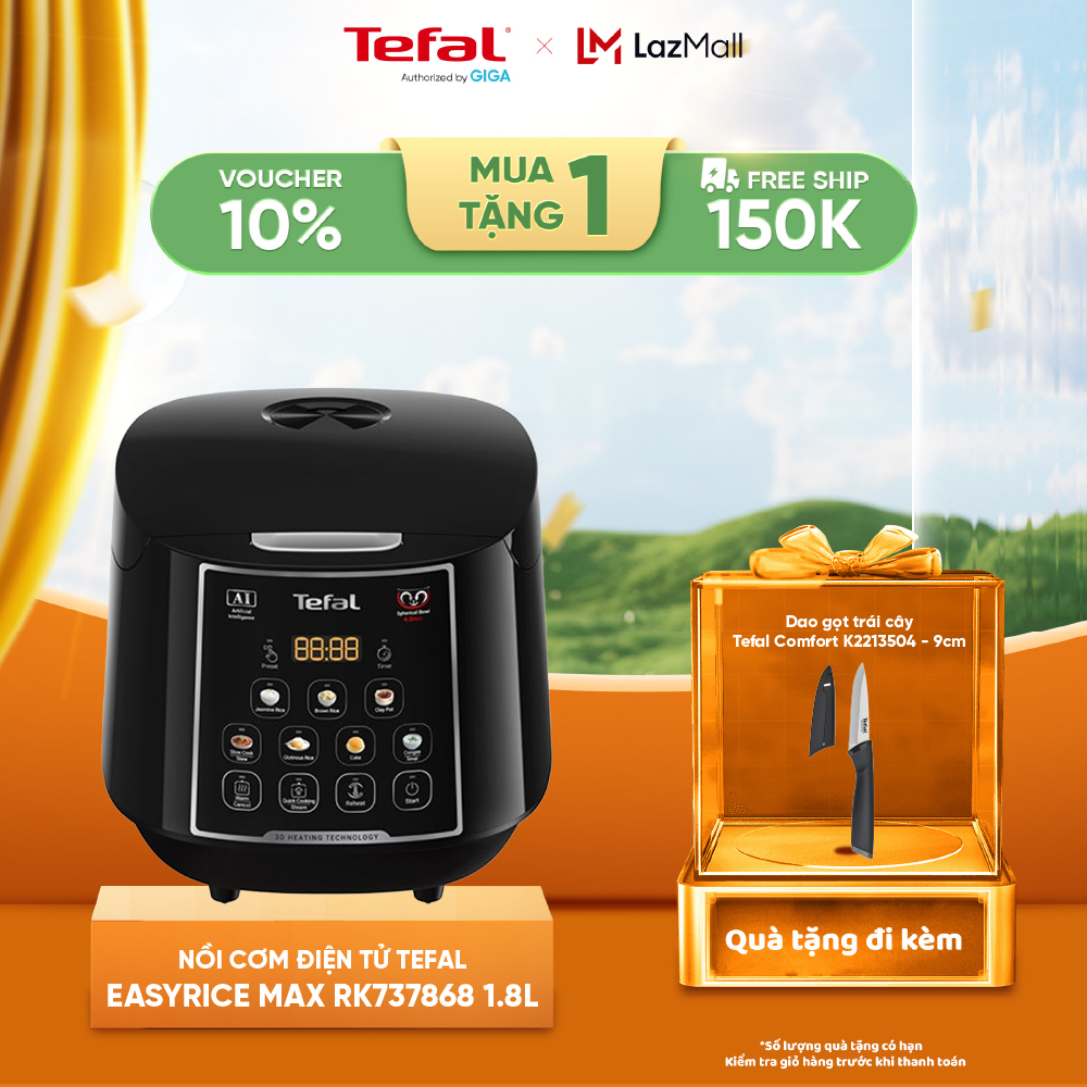 [SIÊU GIẢM GIÁ] Nồi cơm điện tử Tefal EasyRice Max RK737868 1.8L