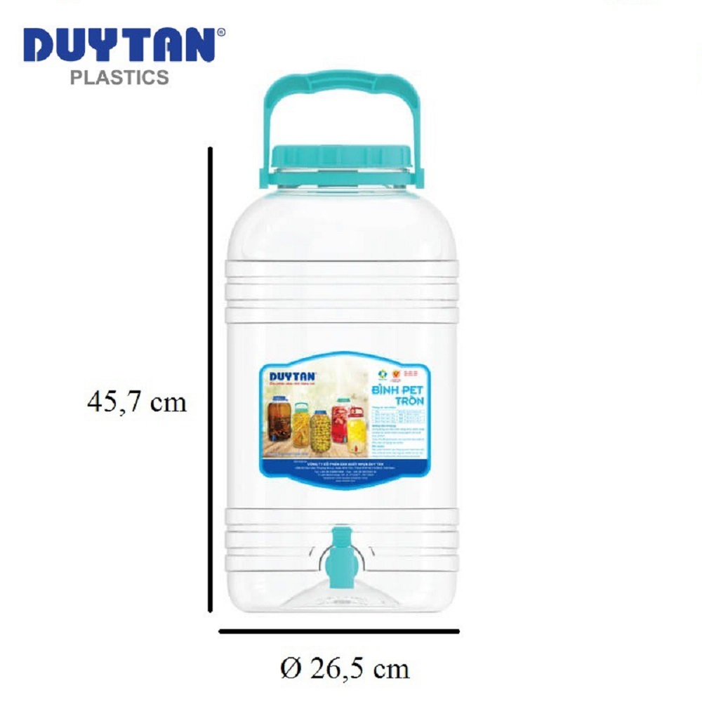 [HCM][ HỮU ÍCH] Bình PET Đựng Nước Tròn Có Vòi 20 Lít Duy Tân (Ø 265 x 457 cm) No.627  Nhựa chính ph