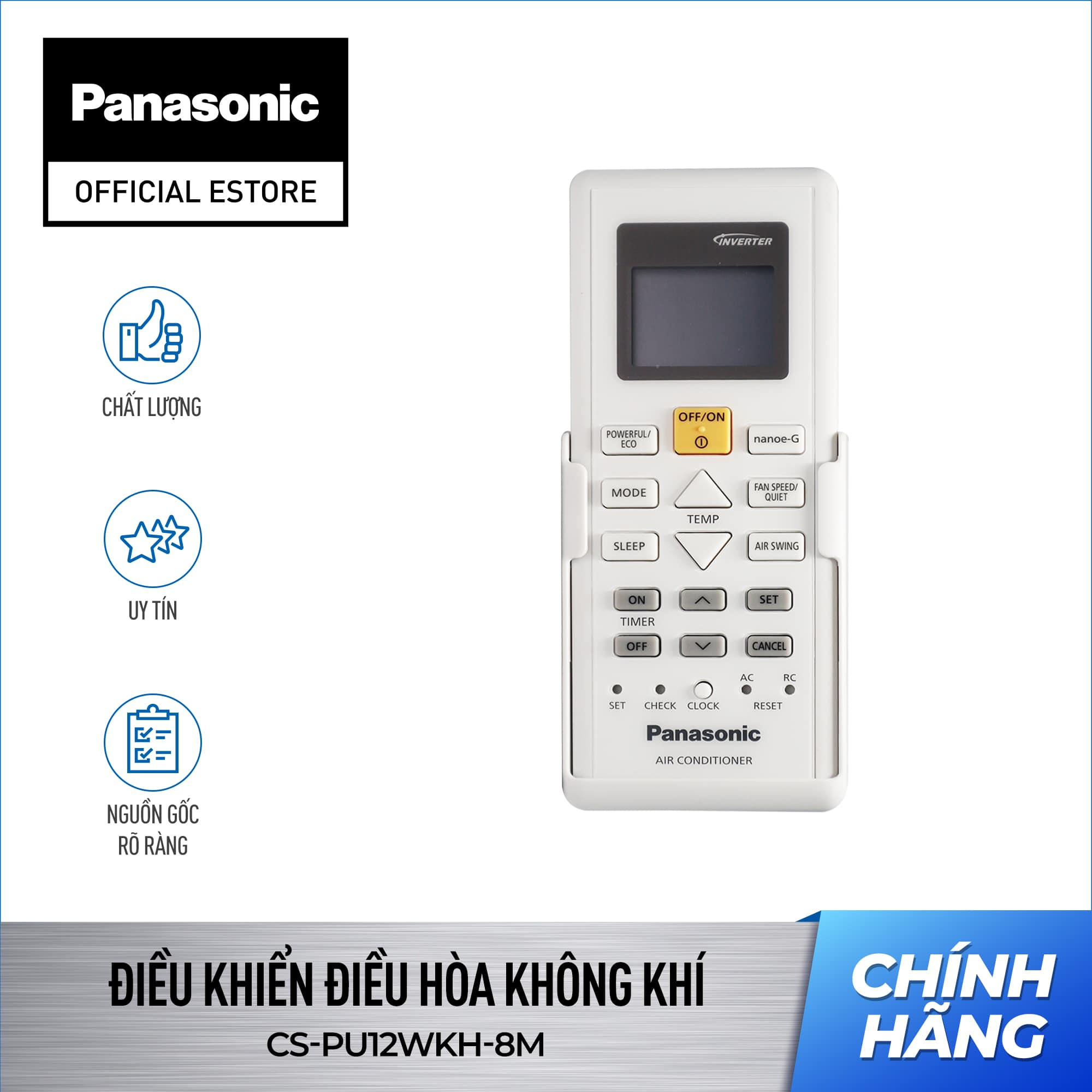 Điều khiển Máy lạnh/ Điều hòa Panasonic CS-PU9WKH - Remote Máy lạnh/ Điều hòa Panasonic. Model máy đ