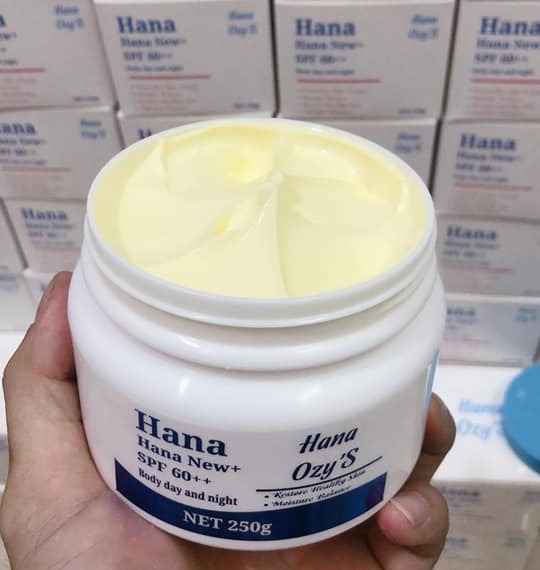 [CHÍNH HÃNG-Date 2024] KEM DƯỠNG BODY HANA NEW+ SPF 60++ 250gr SIÊU TRẮNG DƯỠNG