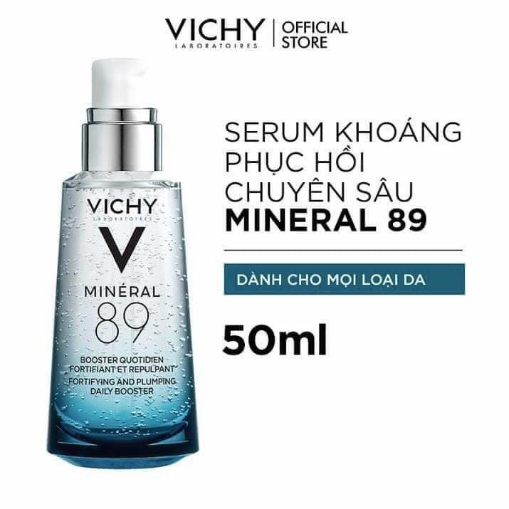 Serum Vichy Mineral 89 - Hộp 50Ml Chuyên Phục Hồi Da Chuyên Sâu Dưỡng Da Cấp Ẩm Giúp Da Căng Mịn Sáng Khỏe Không Nhờn Dính Phù Hợp Với Mọi Loại Da - Mina Authentic