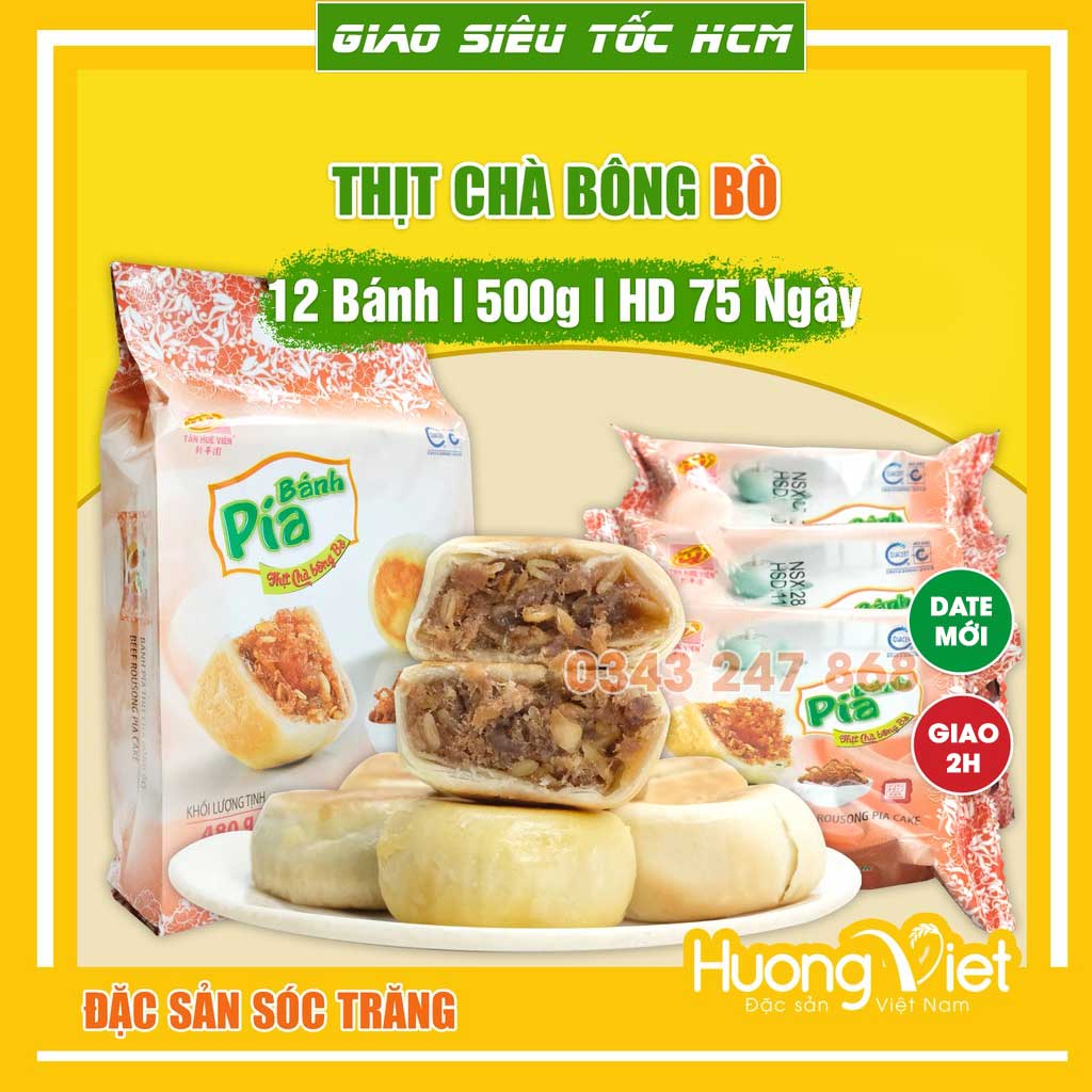 Bánh pía kim sa Tân Huê Viên trứng muối tan chảy [TÚI 12 BÁNH] - 17 vị bánh pía Sóc Trăng mini bánh