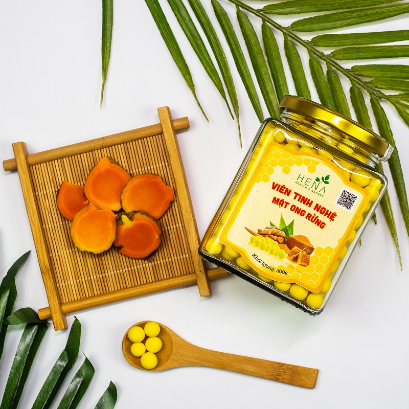 Viên Nghệ Mật Ong Cao Cấp Hena 300G - Viên Tinh Nghệ Nano Mật Ong Rừng - 100% Nguyên Liệu Tự Nhiên - Hoàn Toàn An Toàn Cho Sức Khỏe - Sản Phẩm Chính Hãng - Thương Hiệu Cao Cấp Uy Tín