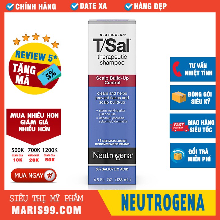 Dầu Gội Đầu Neutrogena T/Sal Therapeutic Shampoo - Scalp Build - Up Control (133Ml) _Neut092Updt