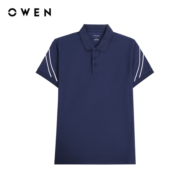 OWEN - Áo polo ngắn tay Body Fit APV221135 màu Navy chất liệu Scafe