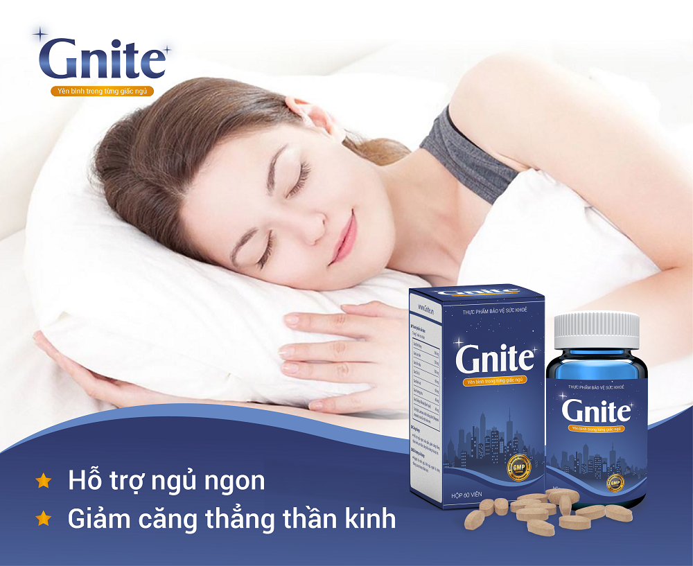 Combo 2 Viên uống thảo dược Gnite | Hỗ trợ cải thiện tình trạng mất khủ khó ngủ căng thẳng thần kinh stress