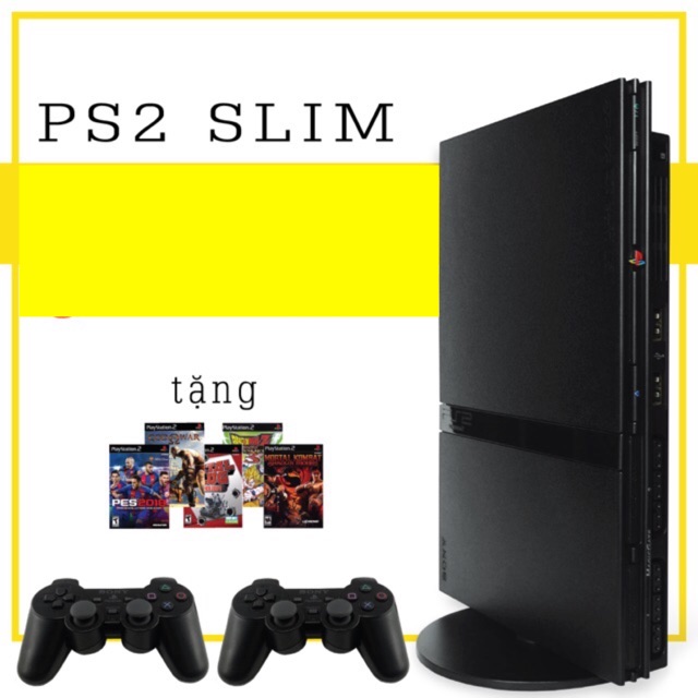 [HCM] Máy game Ps2 slim tay cầm có dây tặng 5 đĩa game và 1 save 16mb bảo hành 1 tháng - hàng chính 