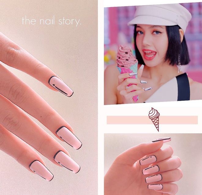 Nailbox - Móng Úp Tiện Lợi ( Đảm Bảo Giống Hình Giá Rẻ ) - Hồng Viền Móng Lisa Blackpink