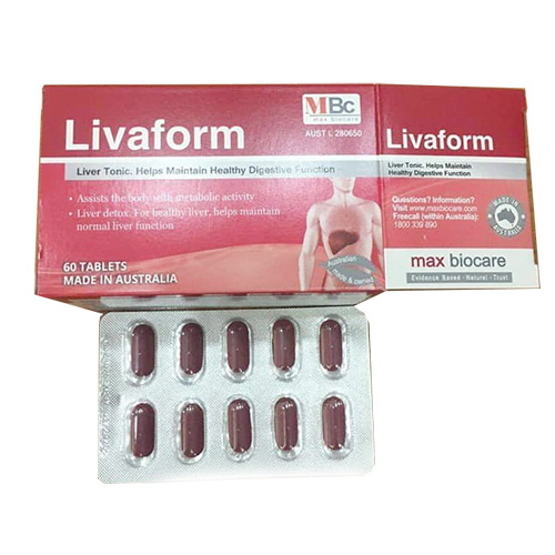Livaform - Hỗ trợ tăng cường chức năng giải độc gan của Úc hộp 60 viên