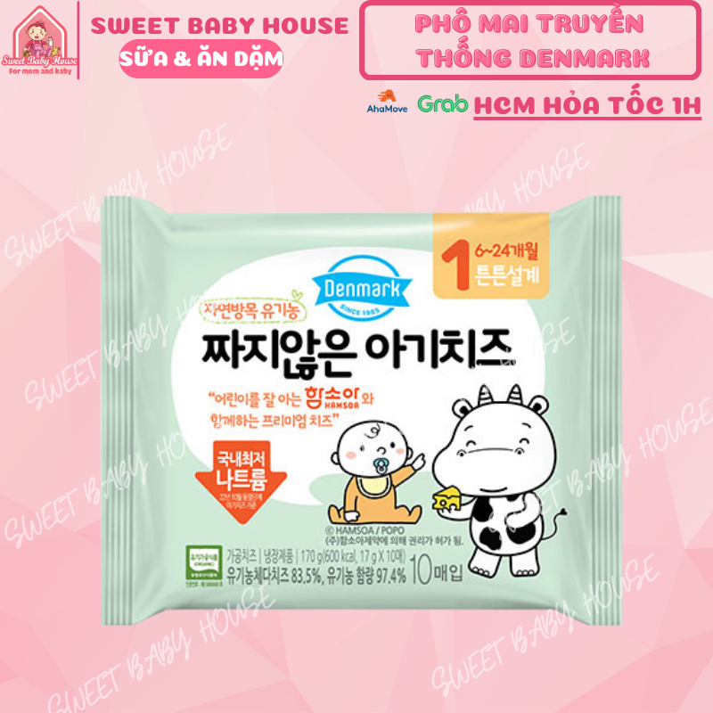 Phô mai tách muối hữu cơ De Vinch Hàn Quốc cho bé ăn dặm từ 6 tháng. Date 8/2025 - Sweet Baby House