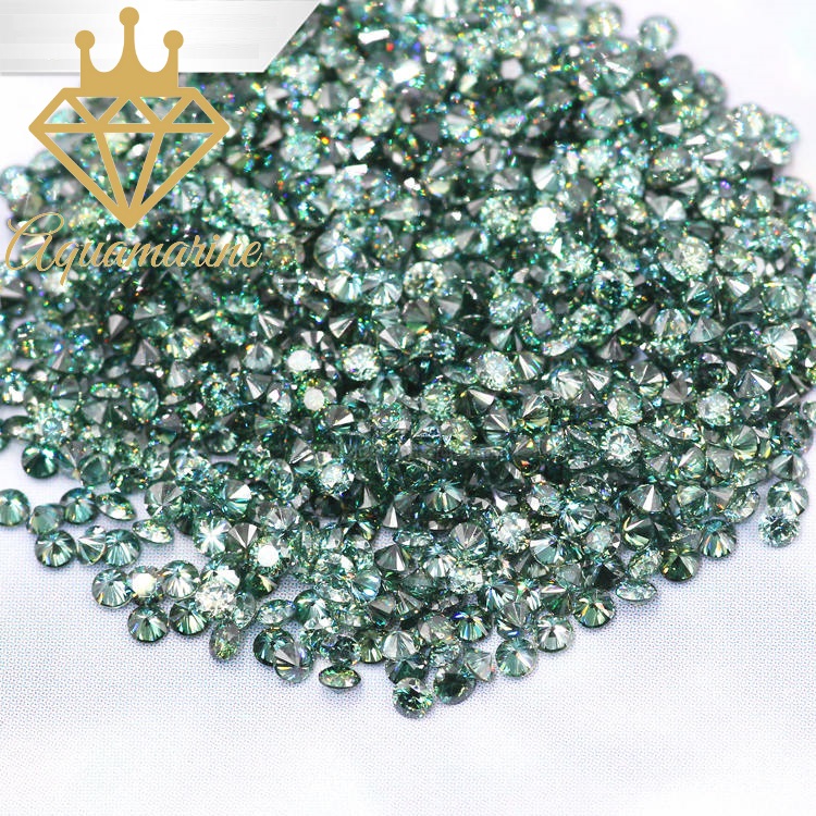 (Size 1.1 mm) Kim cương nhân tạo Mỹ Moissanite size tấm màu xanh lá