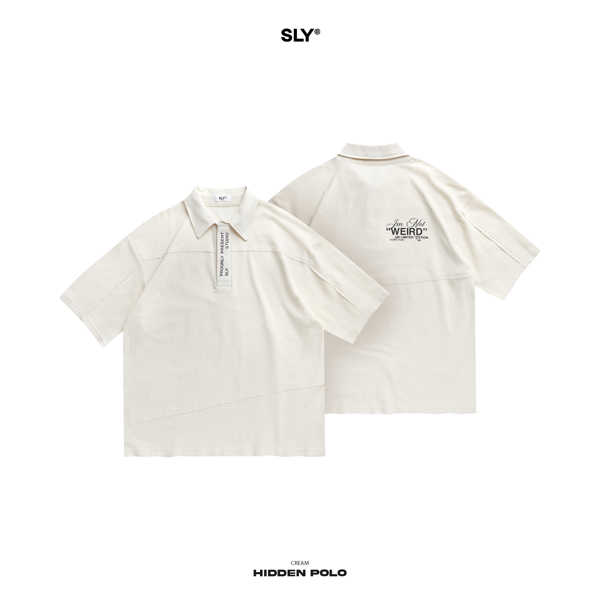 Áo polo oversize SLY Hidden Cream