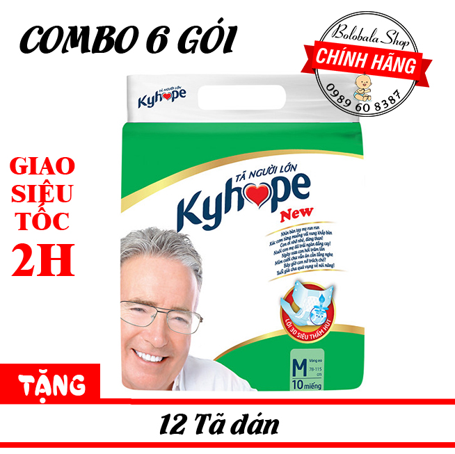 [Hcm]Combo 6 Gói Tã Dán Người Già Kyhope Safeguard M10 L/Xl10