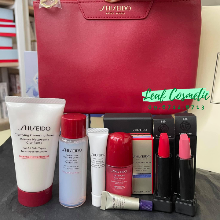 [ Gift Hãng 100% ] Set Dưỡng Da Shiseido 7 Món Kèm Ví Siêu Đẹp