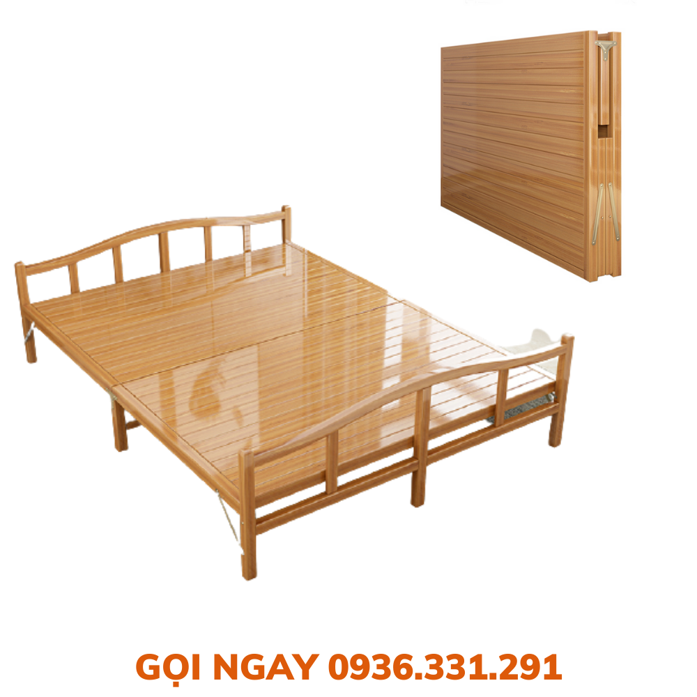 Giường tre gấp gọn 120 - 150 cm chống mối mọt, giường gỗ gấp gọn thông minh đa năng xếp nhanh gọn Kore Sport, giường gấp gọn, giường gỗ tự nhiên