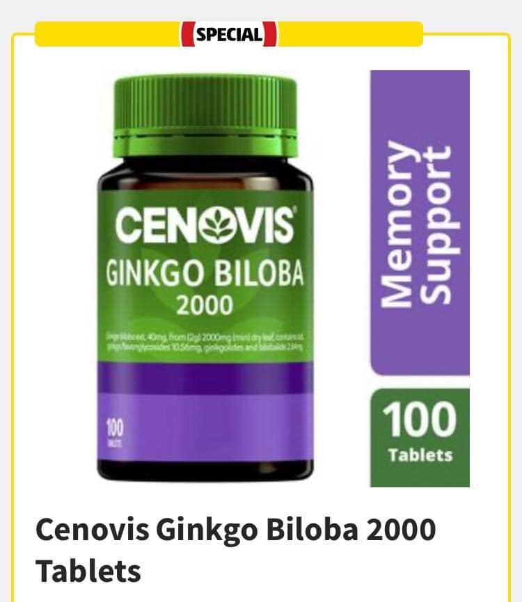 Bổ Não Cenovis Ginkgo Biloba 2000 100V - Tăng Cường Trí Nhớ
