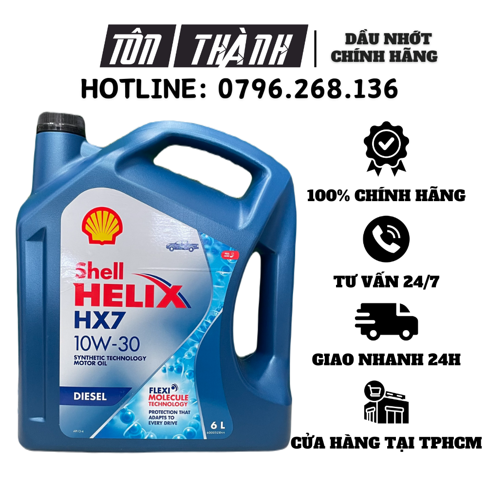 [ Hàng Chính Hãng ] Dầu động cơ Shell Helix HX7 Diesel 10W30 (6 Lít)