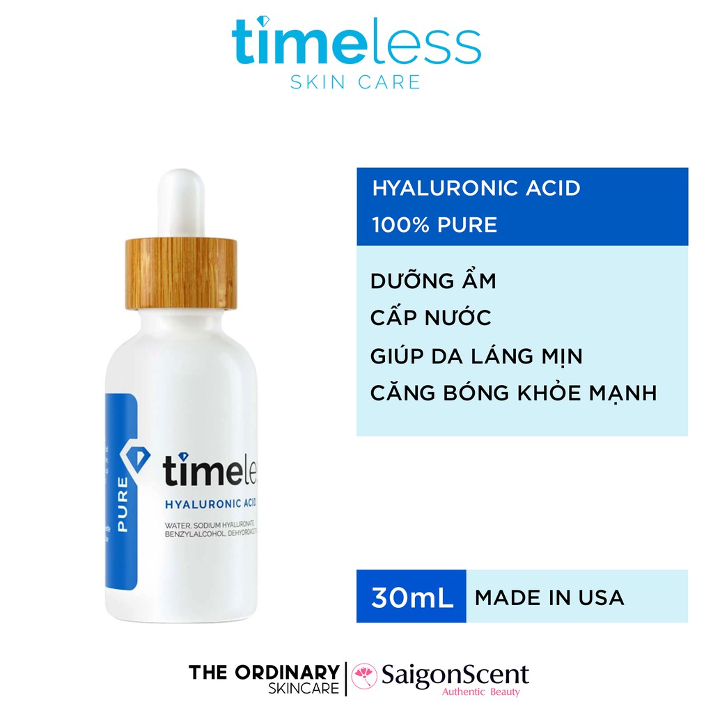 [Hcm]Tinh Chất Cấp Nước Timeless Hyaluronic Acid Pure ( 30Ml )