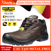 Giày bảo hộ lao động nam Jogger Pluto SB SRC cách điện 18KV da bò cao cấp cấu tạo phi kim nhẹ hơn chống trơn trượt chuẩn SRC