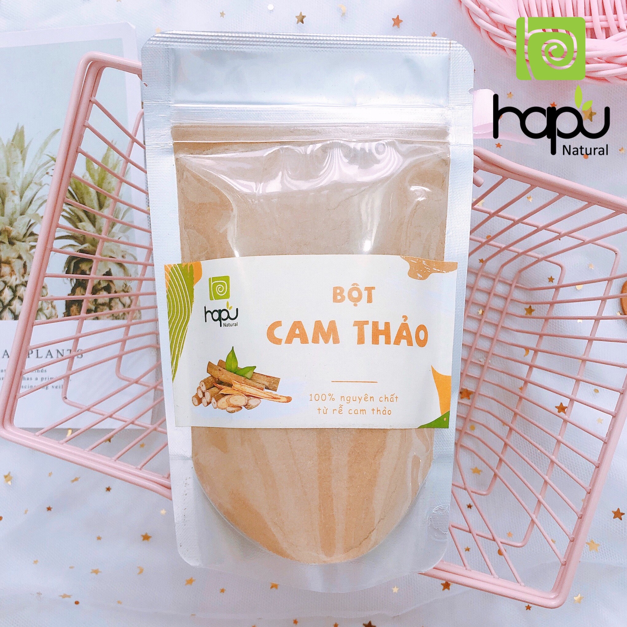 [Hcm]Bột Cam Thảo Nguyên Chất Hapuganic Mặt Nạ Thiên Nhiên Tẩy Tế Bào Nhẹ Nhàng Cấp Ẩm Nhiều Dưỡng Chất