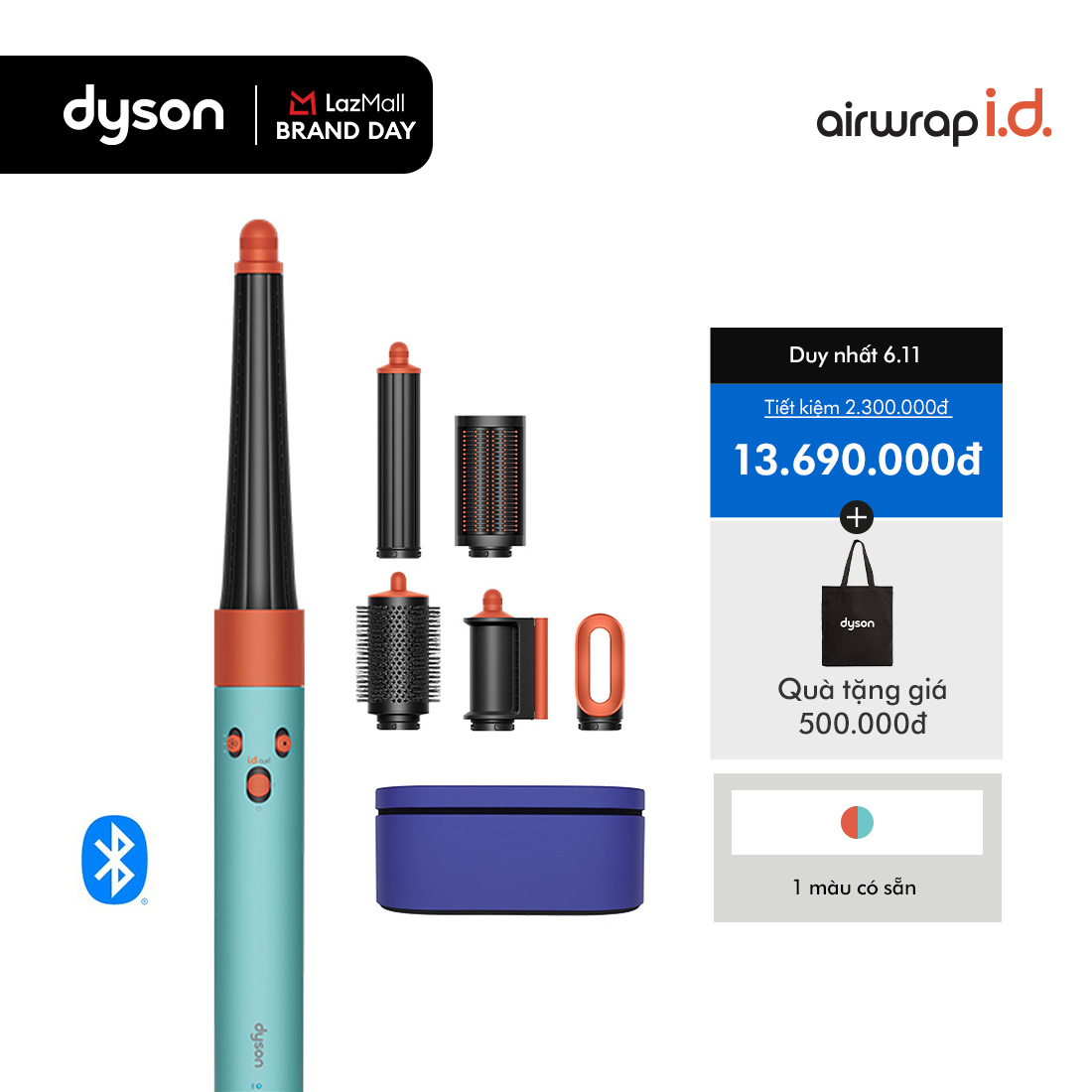 [BRAND DAY 6.11: VC 15% Tối đa 1.5 Triệu] Máy tạo kiểu tóc thông minh Dyson Airwrap i.d. ™ HS08 Stra