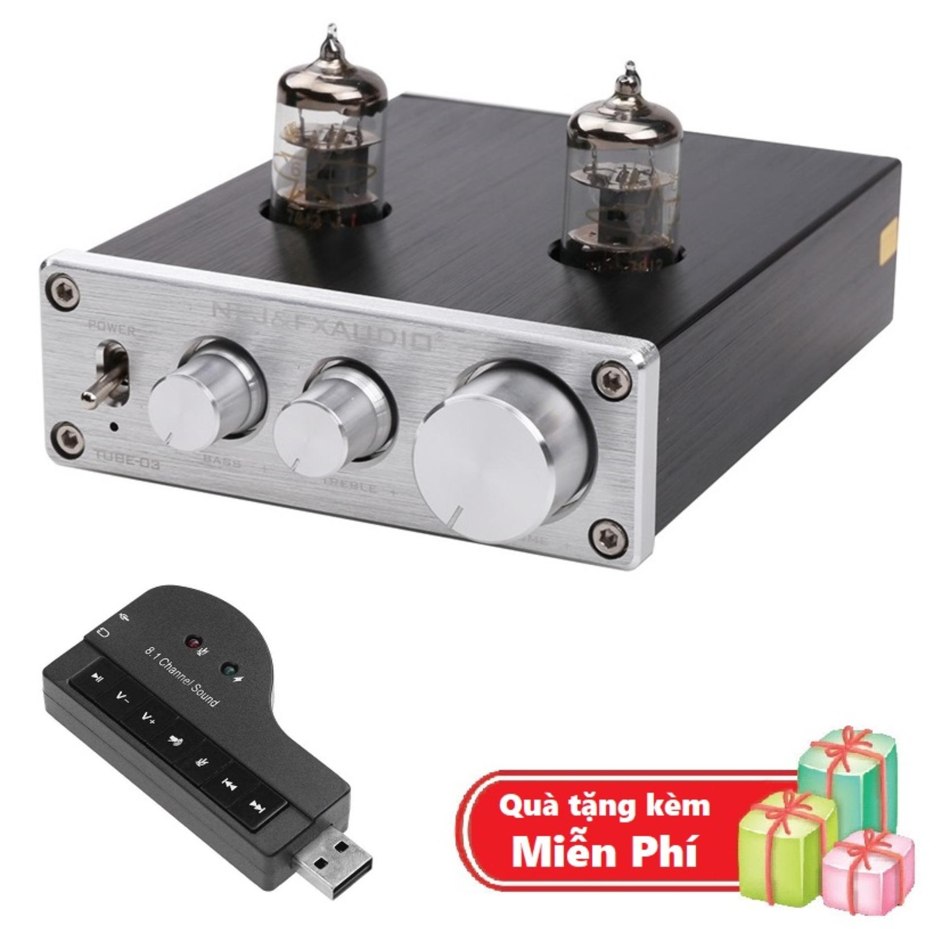 ( Quà tặng Usb sound 8.1 âm thanh 3D vượt trội ) FX Audio TUBE-03 6J1 Preamplifier Đèn Chỉnh Bass-Tr