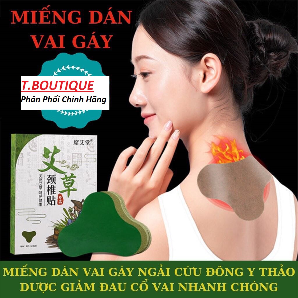 Hộp 12 miếng dán cổ vai gáymiếng dán vai gáymiếng dán ngải cứudán vai gáy ngải cứumiếng dán giảm đau