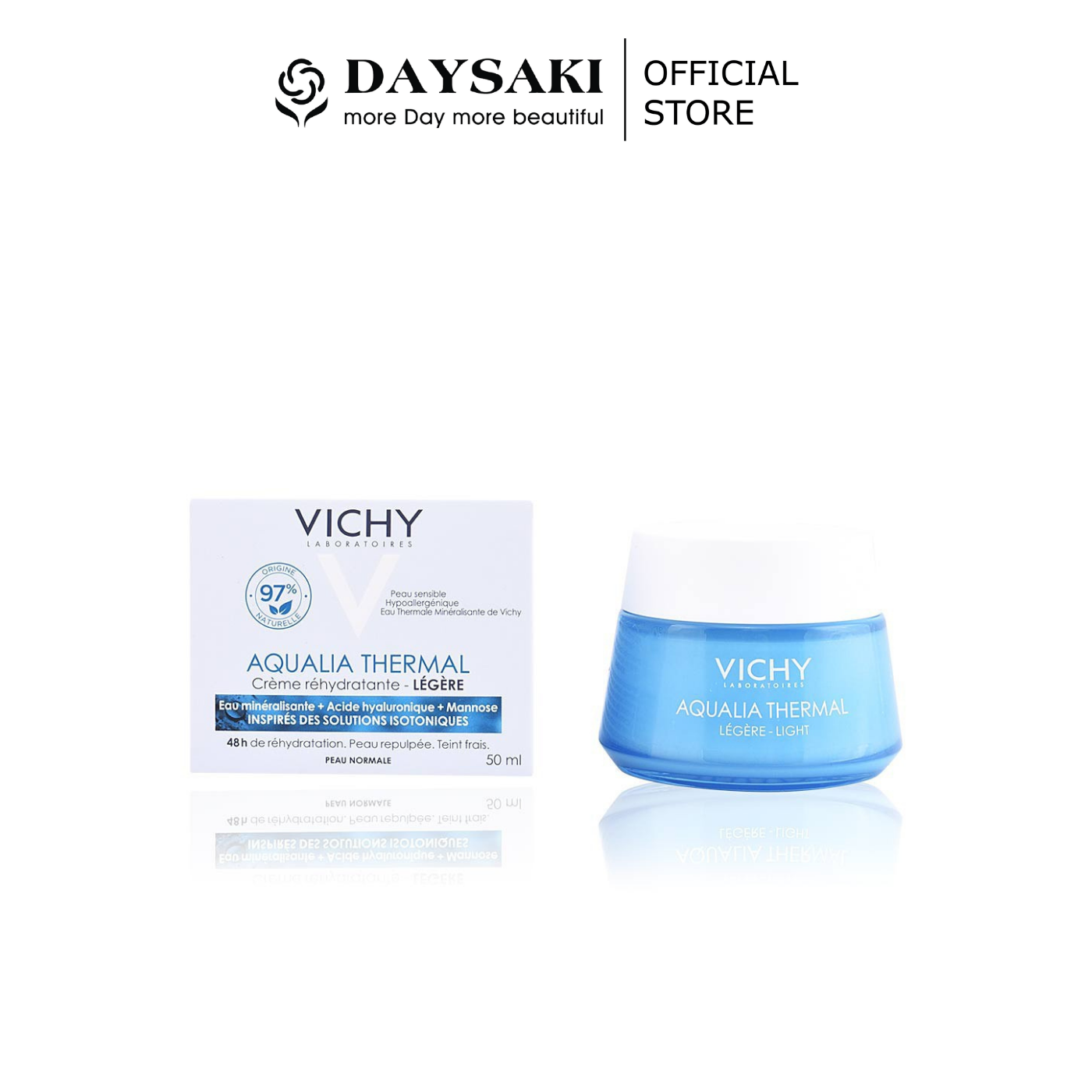 [Hcm]Vichy Kem Dưỡng Ẩm & Giữ Nước Cho Da Thường & Da Khô Aqualia Thermal Refreshing Cream Light 50Ml