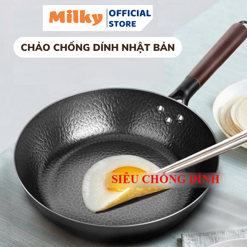 Chảo Chống Dính Nhật Bản Longgiwei Sâu Lòng Dùng Cho Mọi Loại Bếp Chống Dính 3 Lớp Cao Cấp Size 28cm