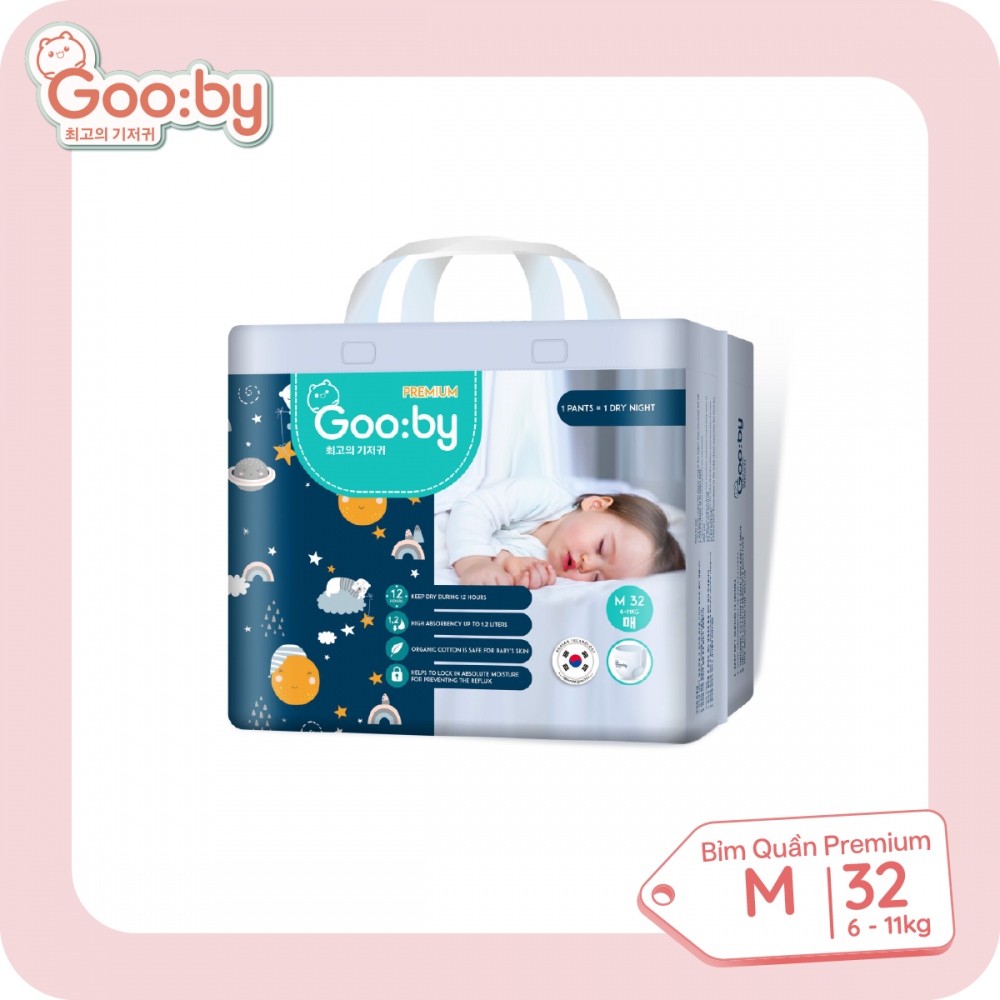 [Sale tặng quà] Tã/Bỉm Gooby/Gooby Premium chống tràn hiệu quả Dán/Quần đủ size NB70/S56/M46/M60/L56