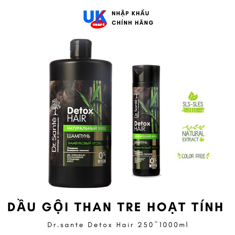 [Hcm]Dầu Gội Dr.sante Detox Hair Than Tre Hoạt Tính 250 - 1000Ml( Chat Với Shop Để Chọn Sản Phẩm)