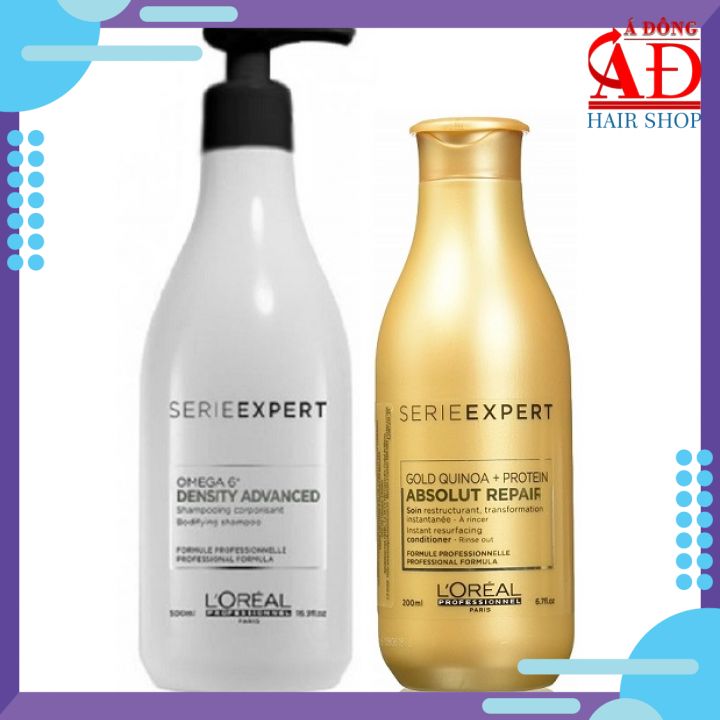 Bộ Dầu Gội Xả Loreal Serie Expert Omega 6 Density Advanced Mềm Mượt Chống Rụng Tóc 500Ml/200Ml