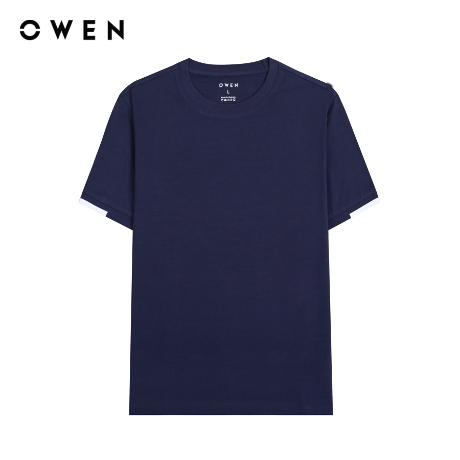 OWEN -  Áo thun nam Tshirt Body Fit TSN232723 màu Navy chất liệu Cotton Modal