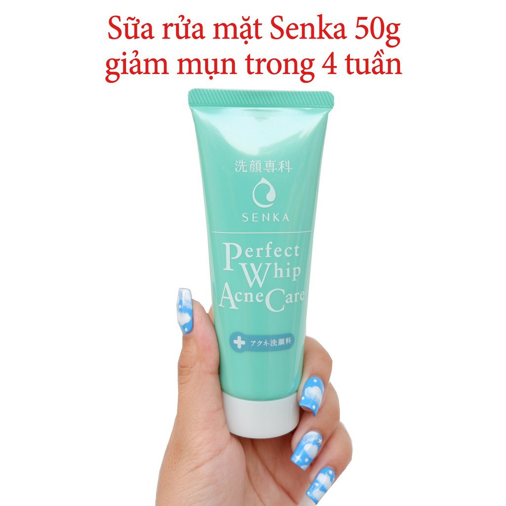 Sữa Rửa Mặt Senka dành cho da mụn 50g Perfect Whip Acne Care.