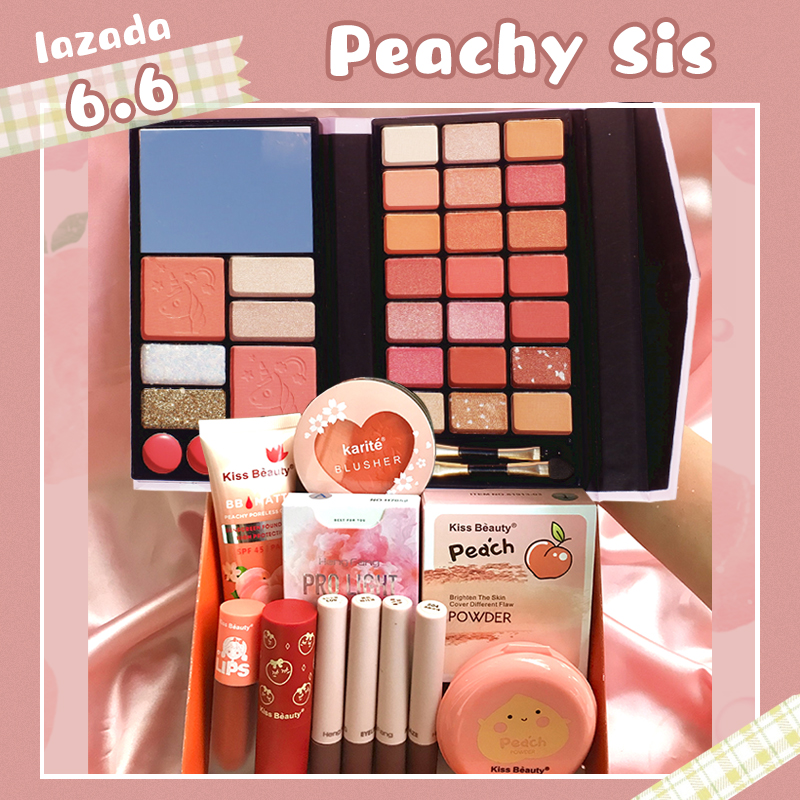 [Hcm][Peachy Sis] Trọn Bộ Mỹ Phẩm Trang Điểm 10 Món Giá Hạt Dẻ Kiss Beauty (1Xbb Kem +1X Phấn Phủ Trang Điểm +Khay Trang Điểm 31 Màu +1X Má Hồng +1X Mascara +1X Kẻ Mắt +2X Son Bóng +1X Matte Lip Glaze +1X Son Môi)