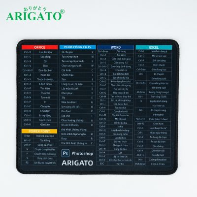 Lót chuột phím tắt văn phòng office thiết kế bảng tiếng việt đủ size