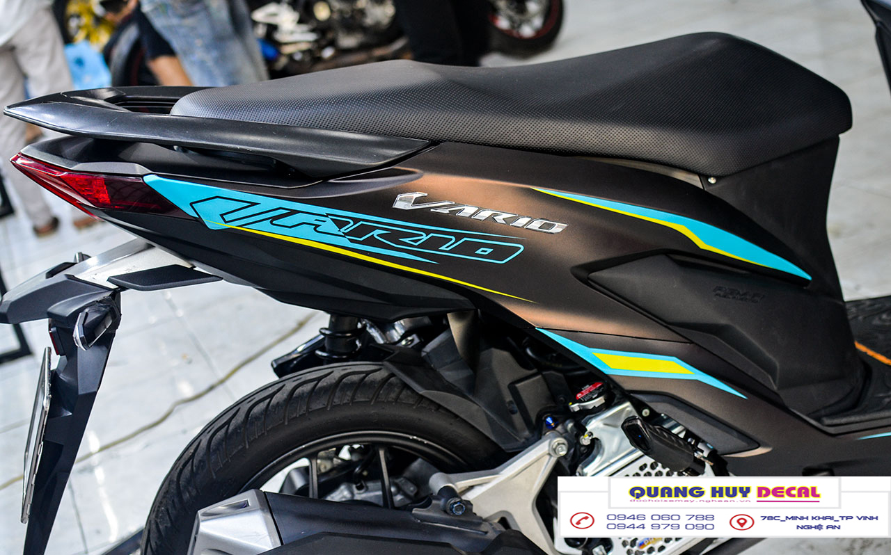 Tem trùm vario xanh đen tem xe vario team vario tem dán xe máy tem vario 150 team xe vario tem vario