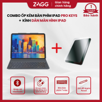 Ốp lưng kèm bàn phím ZAGG Pro Keys chống sốc trầy xước dành cho iPad Air 10.9/ iPad 10.9gen10th/Pro 11/Pro 12.9 / iPad Air M2 / M3 Pro M4/M5