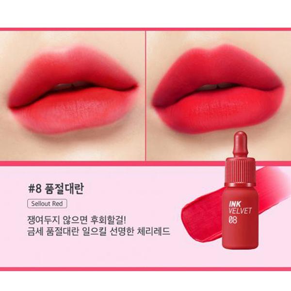 Son Kem Lì Peripera Ink The Velvet 4G No.8 Sellout Red