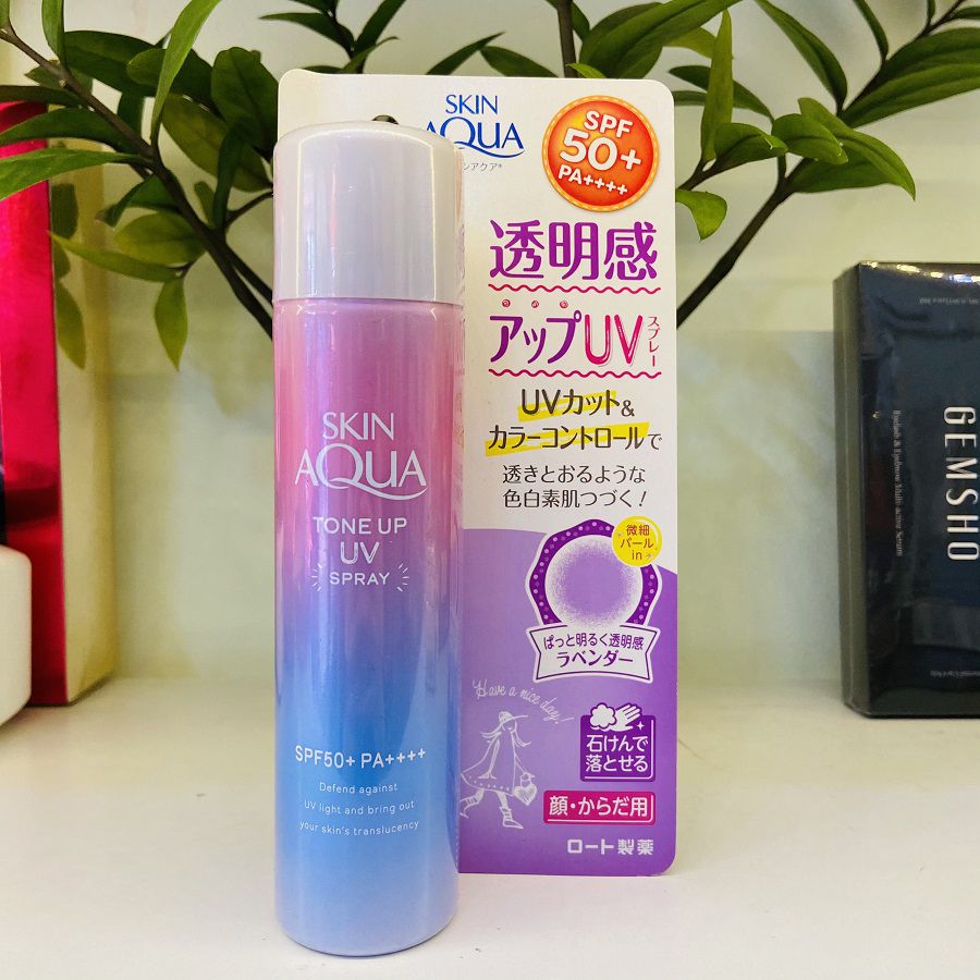 [Hcm][ Nội Địa Nhật ] Xịt Chống Nắng Dành Cho Da Mặt Và Cơ Thể Skin Aqua Tone Up Uv Spray (70G)