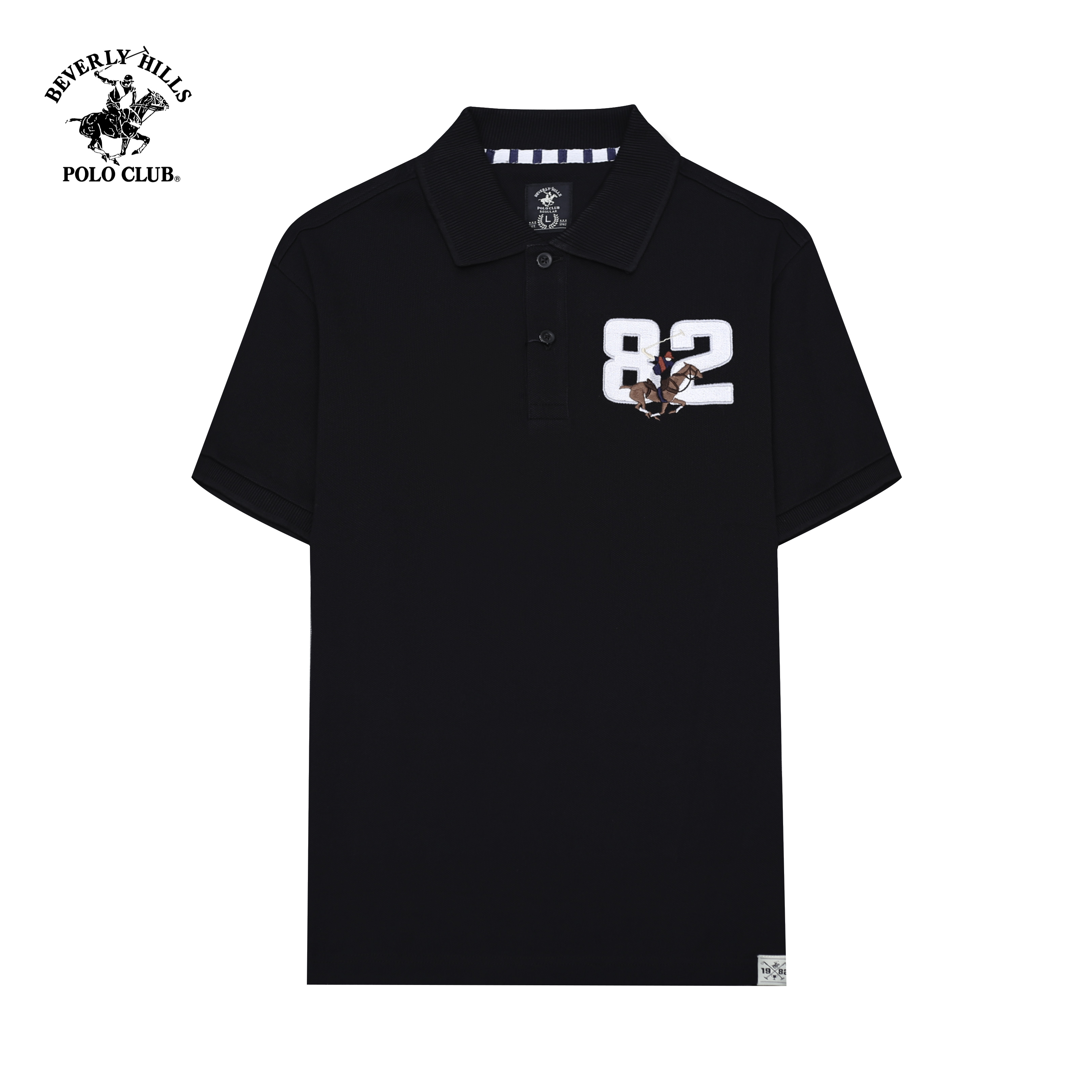 Beverly Hills Polo Club - Áo polo Ngắn tay Nam Regular Fit Đen Trơn -  BHPC PMRSS24TL018