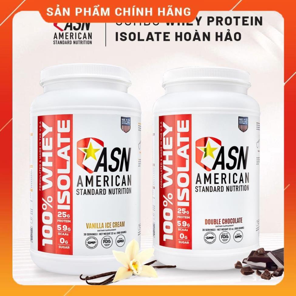 BỘT TĂNG CƠ CHO NGƯỜI TẬP GYM:ASN WHEY PROTEIN ISOLATE-GIÁ ƯU ĐÃI COMBO Vị Vanilla Ice Cream Và Vị D